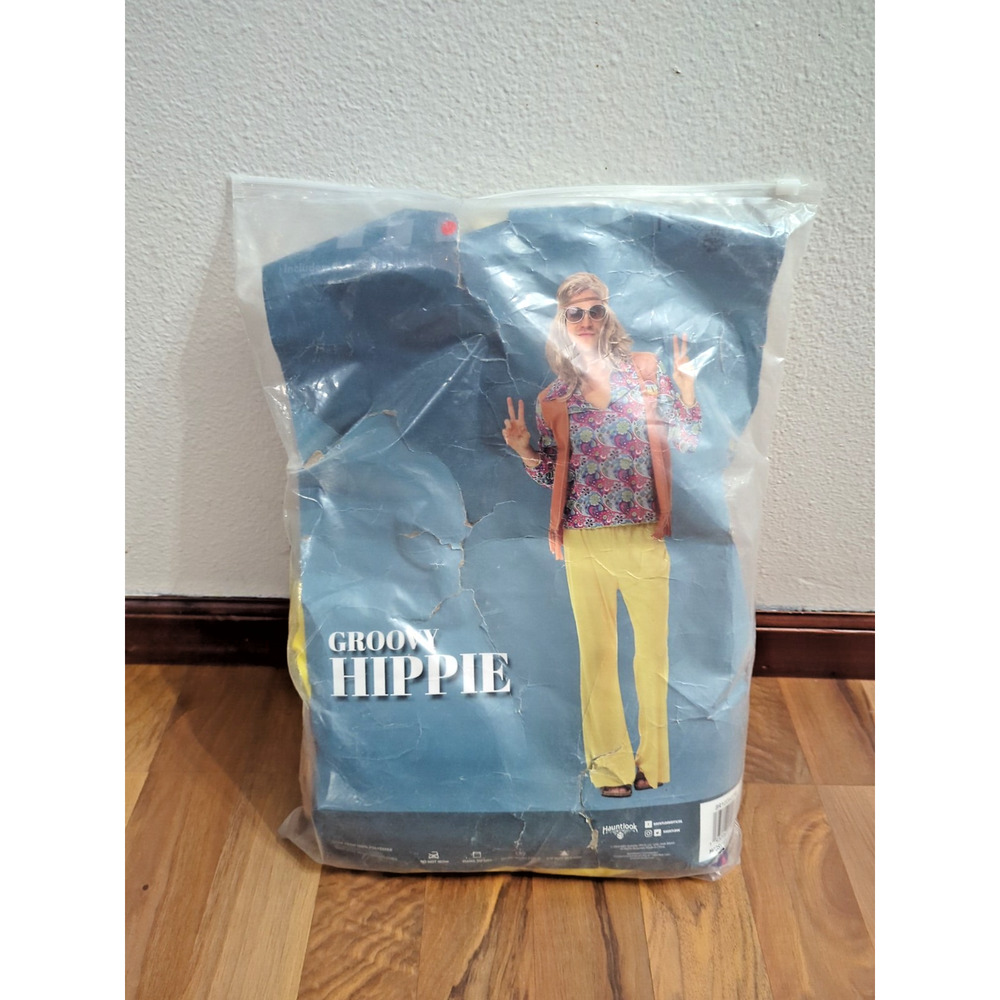 New Hauntlook Adult Men Groovy Hippie XX-Large Halloween Costume Pant Shirt Vest